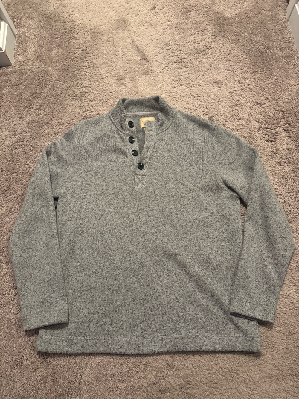Men's Telluride Clothing Company Gray Button Mock-neck Sweater